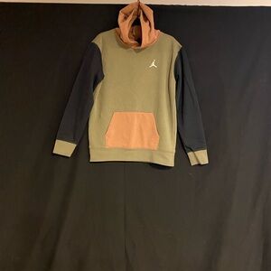 Jordan Olive Green & Rust Hooded Pullover with Red Jumpman Tag